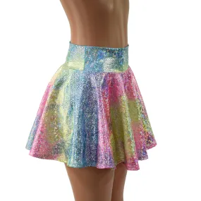 Rainbow Shattered Glass Rave Skirt